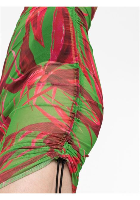 Multicolored botanical-print asymmetric dress - women LOUISA BALLOU | 1141204010